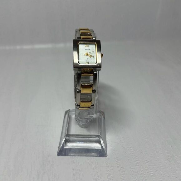 Fossil ES-9246 Ladies Womens Gold Silver Stainless Steel Watch Needs BATTERY - Picture 3 of 10